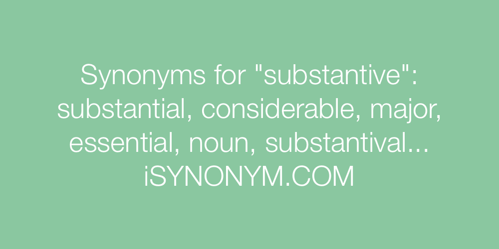 Synonyms substantive