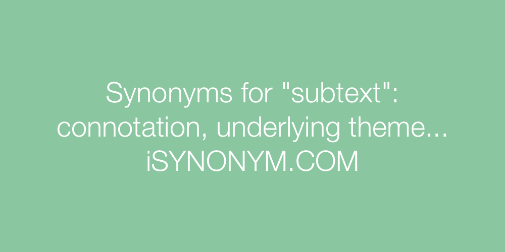 Synonyms subtext