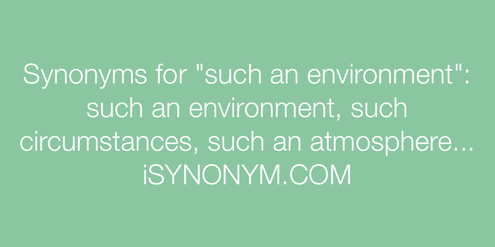 Synonyms such an environment