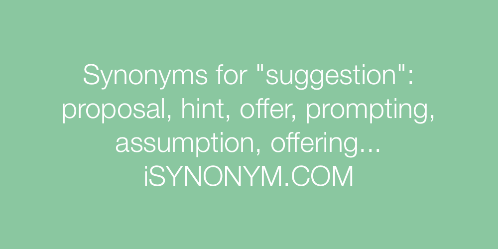 Synonyms suggestion