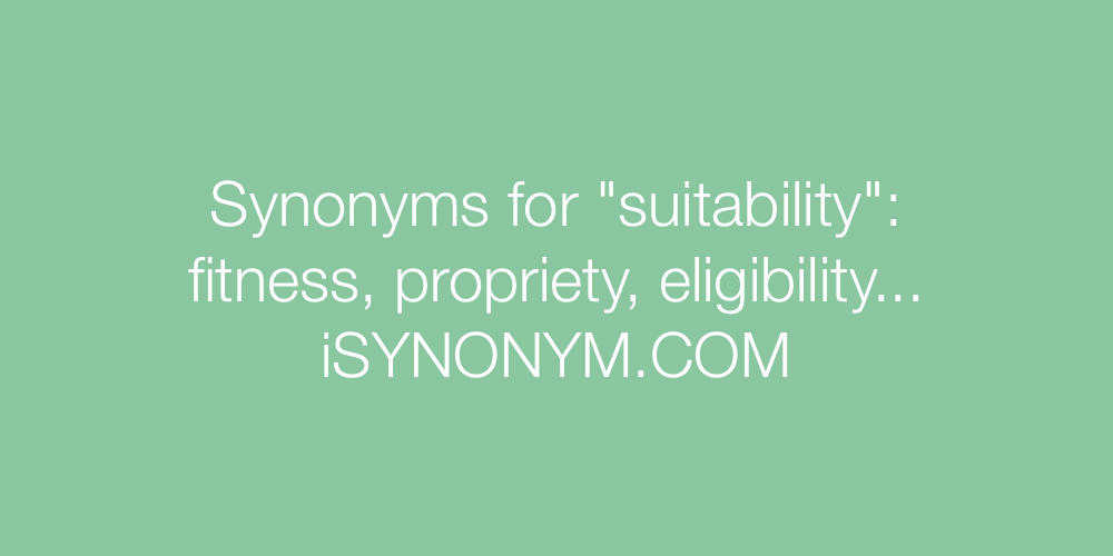 Synonyms suitability