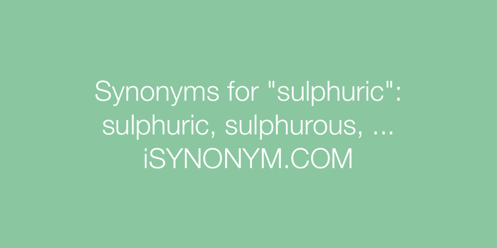 Synonyms sulphuric