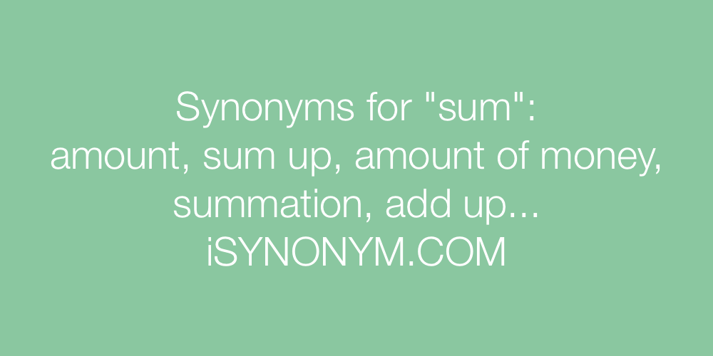Synonyms sum