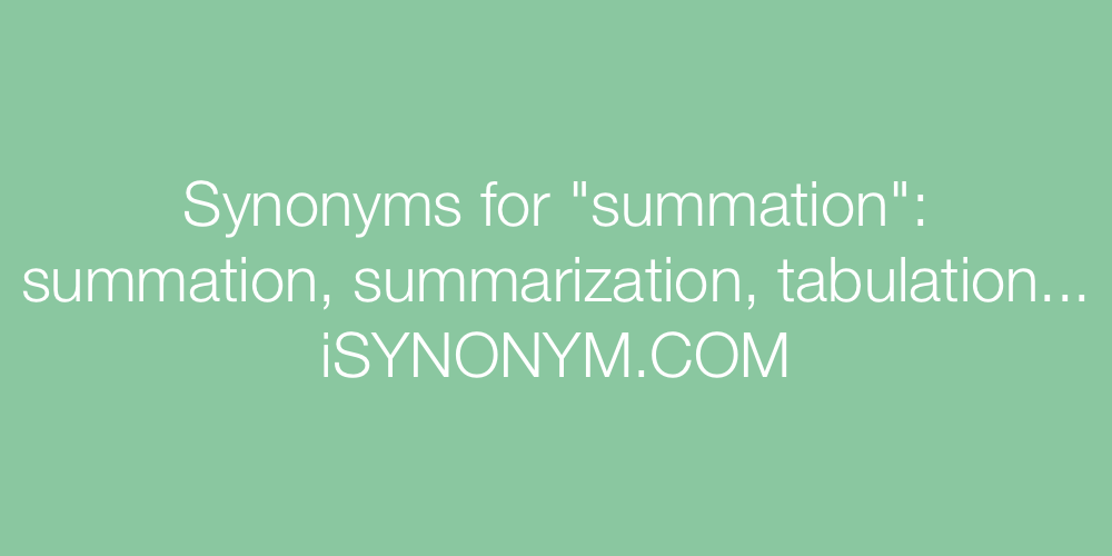 Synonyms summation