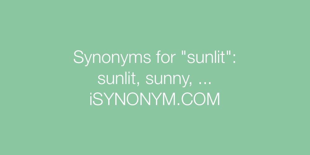 Synonyms sunlit