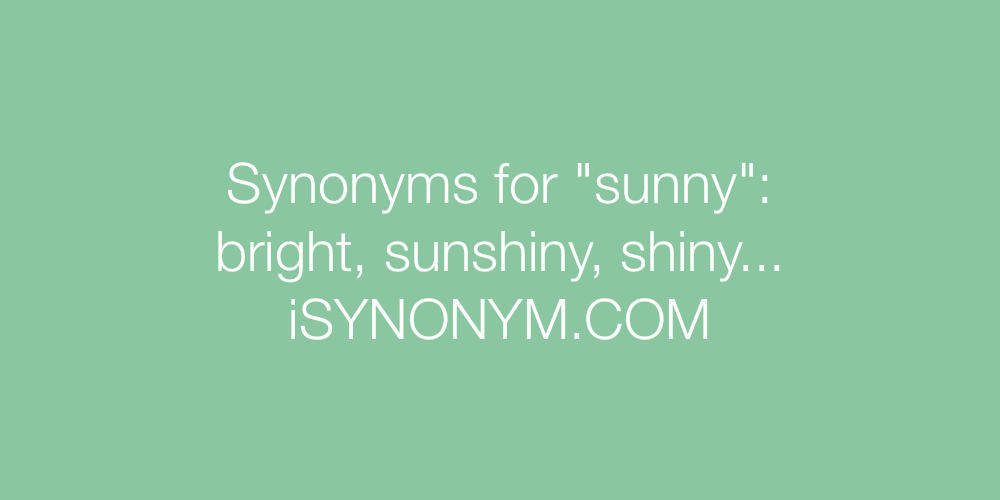 Synonyms sunny