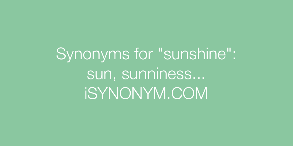 Synonyms sunshine