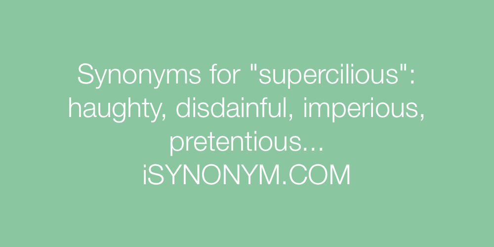 Synonyms supercilious