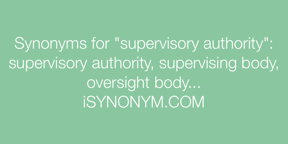 Synonyms supervisory authority