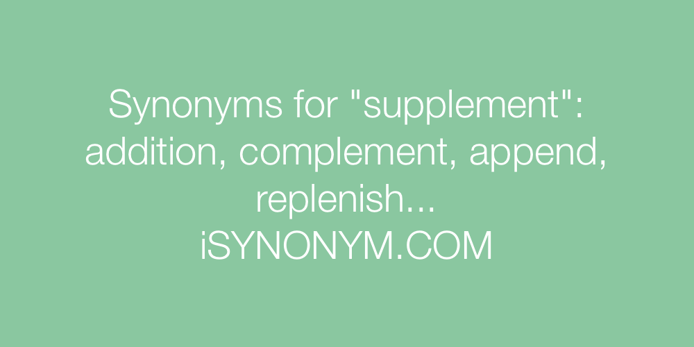 Synonyms supplement