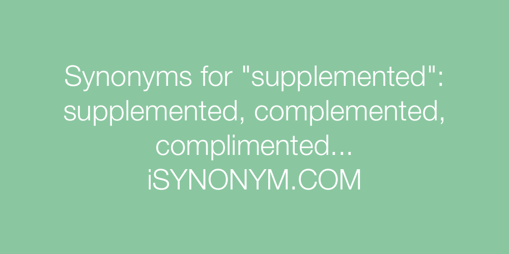 Synonyms supplemented