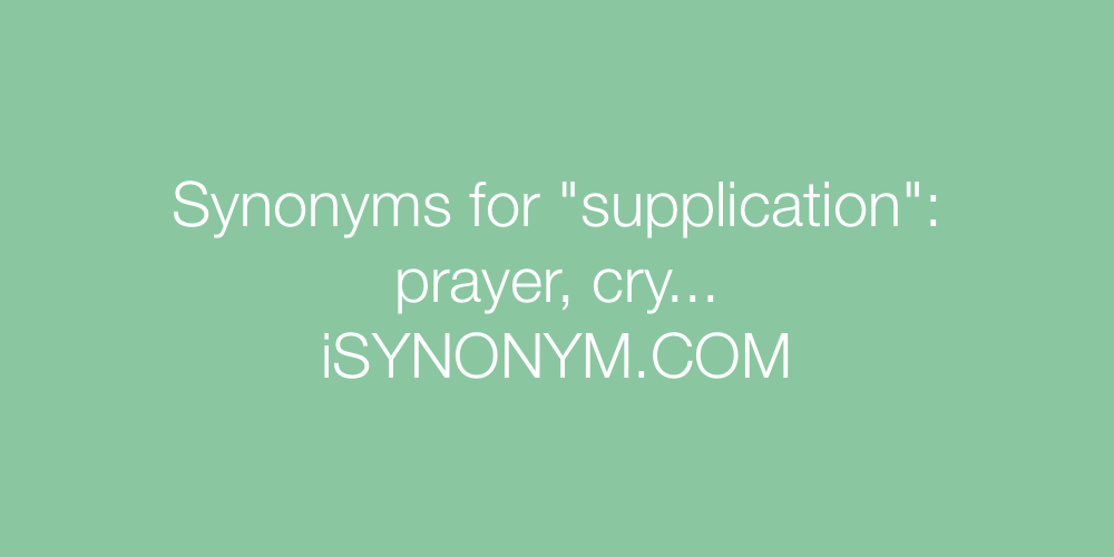 Synonyms supplication