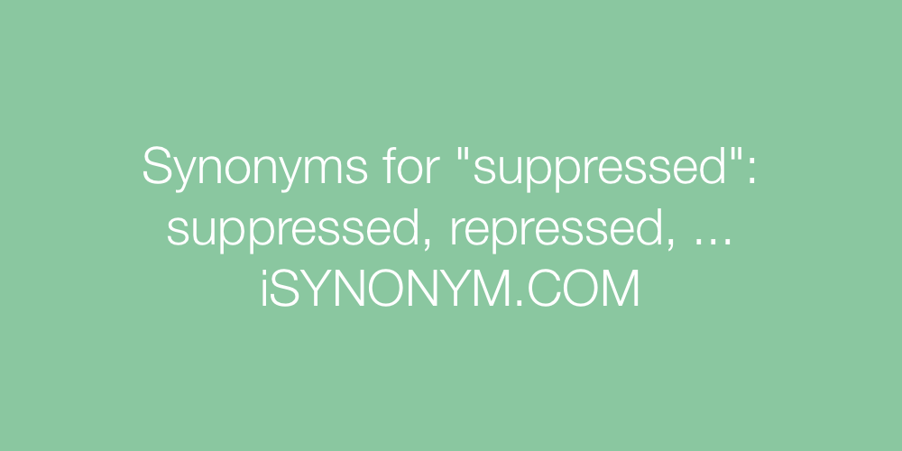 Synonyms suppressed