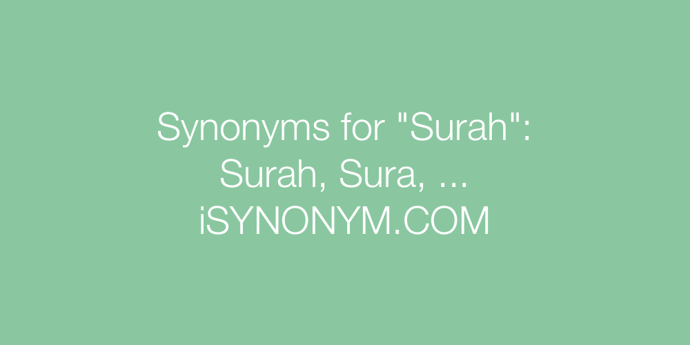 Synonyms Surah