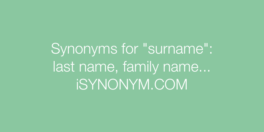 Synonyms surname