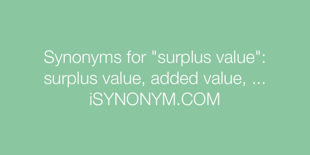 Synonyms surplus value