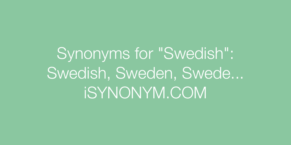 Synonyms Swedish