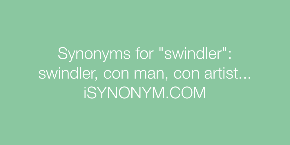 Synonyms swindler