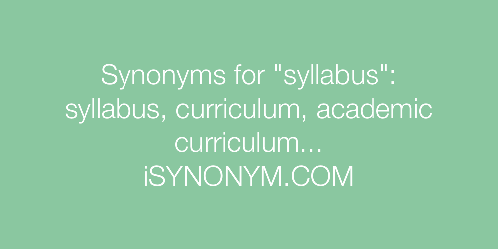 Synonyms syllabus