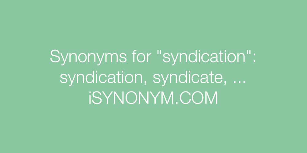 Synonyms syndication