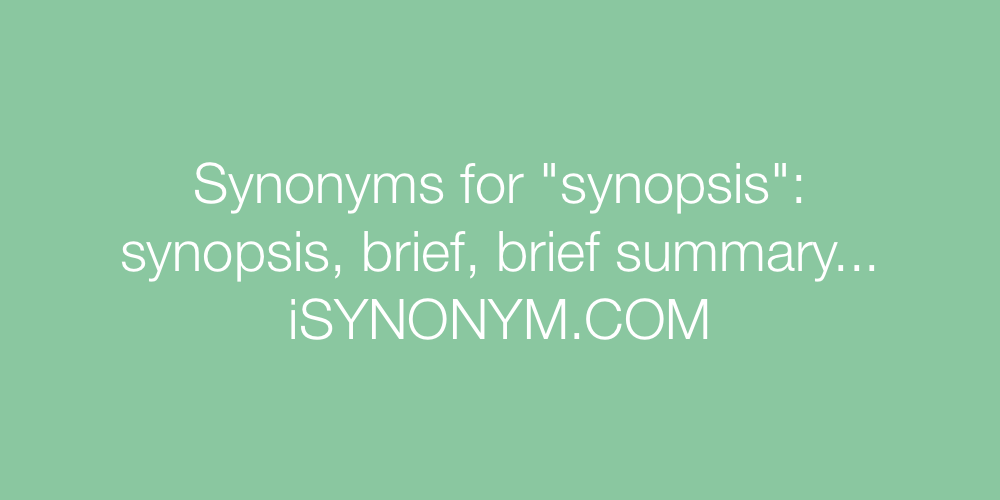 Synonyms synopsis
