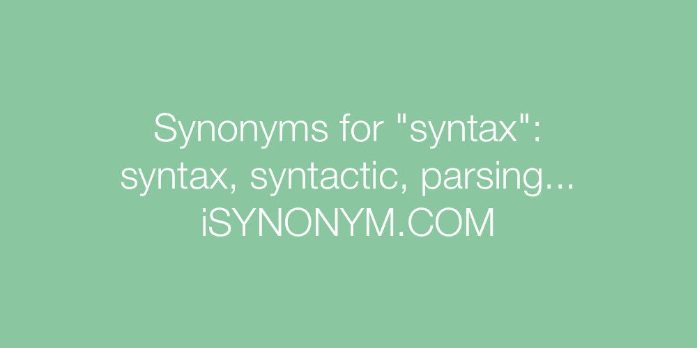 Synonyms syntax