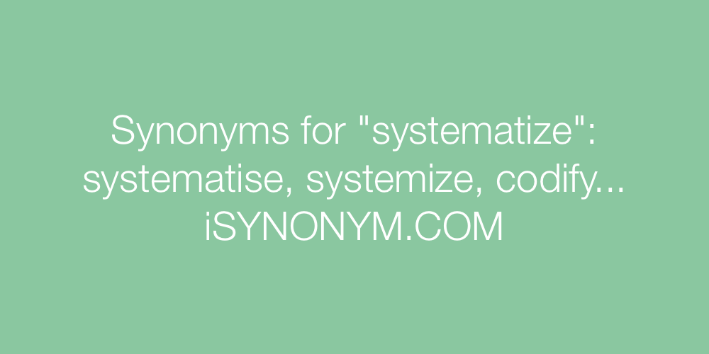 Synonyms systematize
