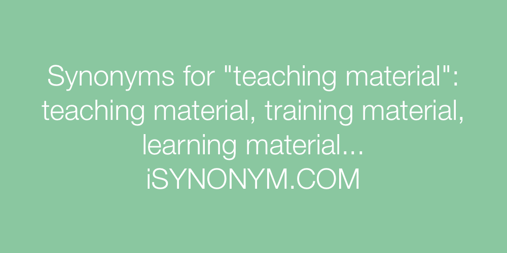 Synonyms teaching material