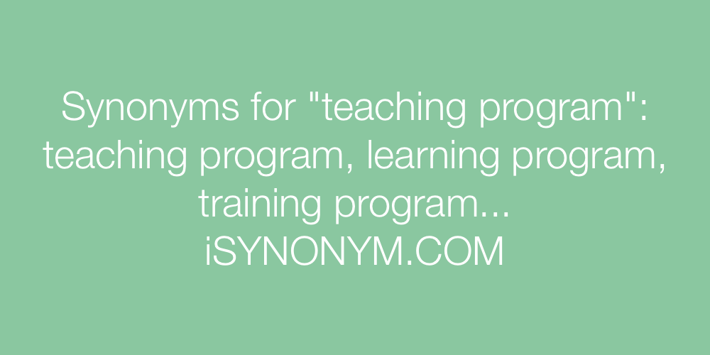 Synonyms teaching program