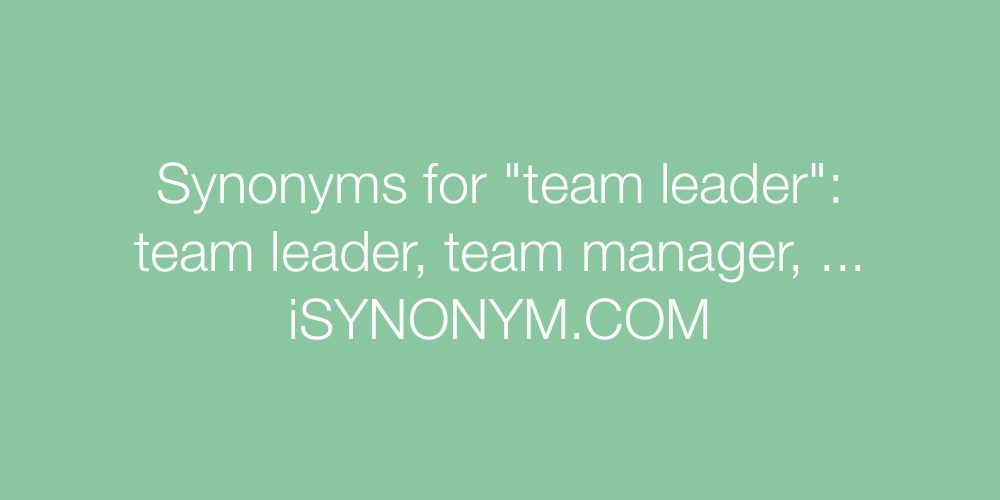 Synonyms team leader