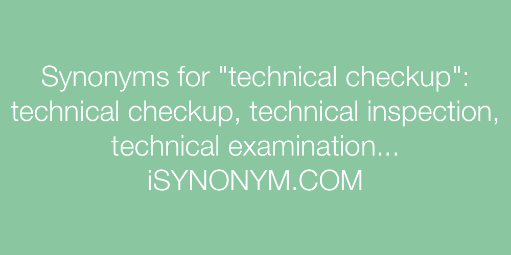 Synonyms technical checkup
