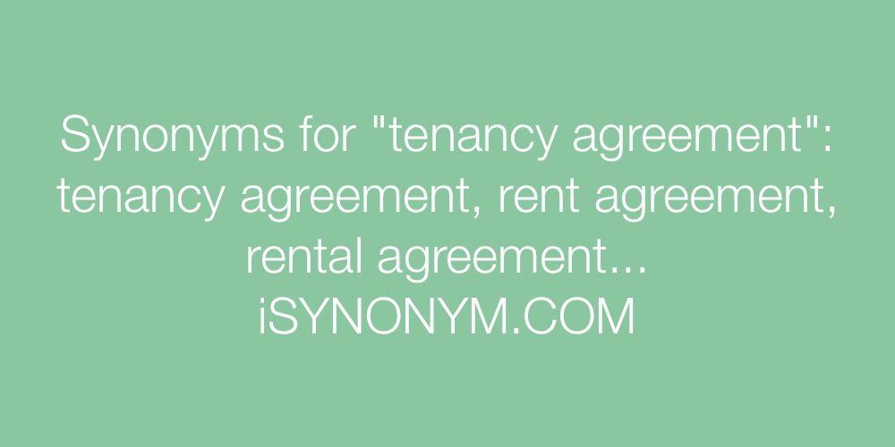 Synonyms tenancy agreement