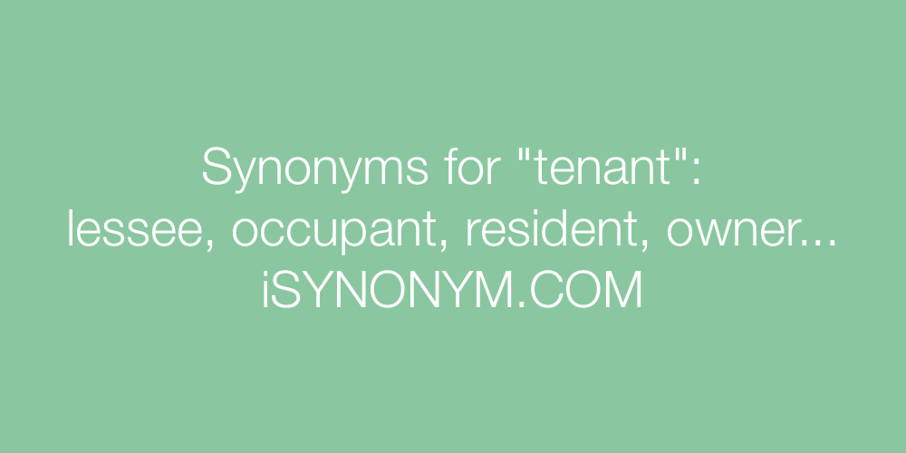 Synonyms tenant