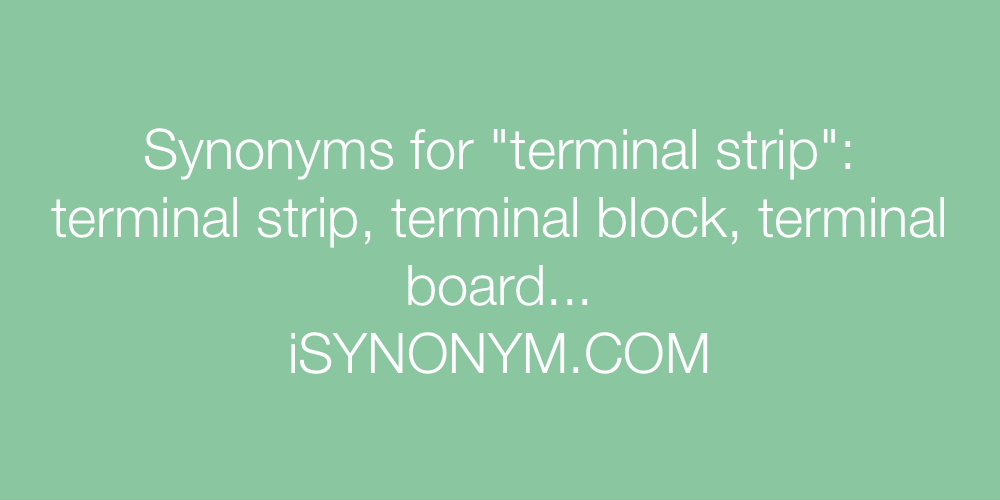 Synonyms terminal strip