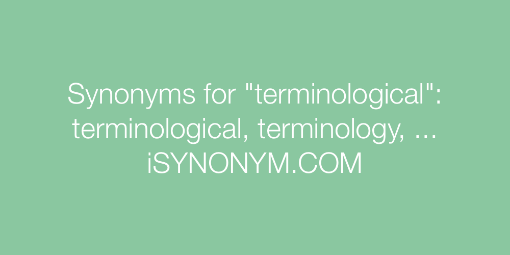 Synonyms terminological