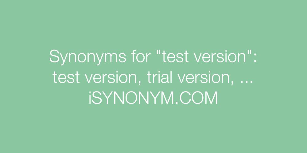 Synonyms test version