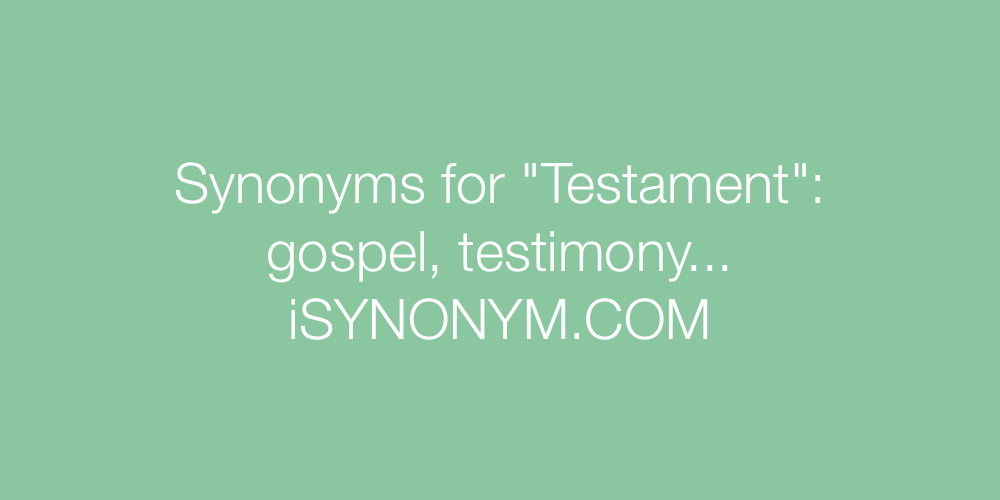 Synonyms Testament