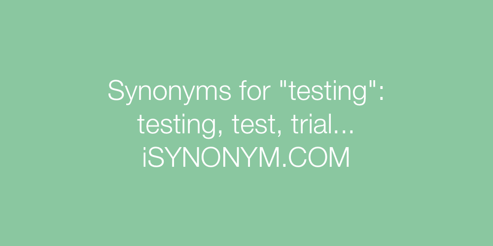 Synonyms testing