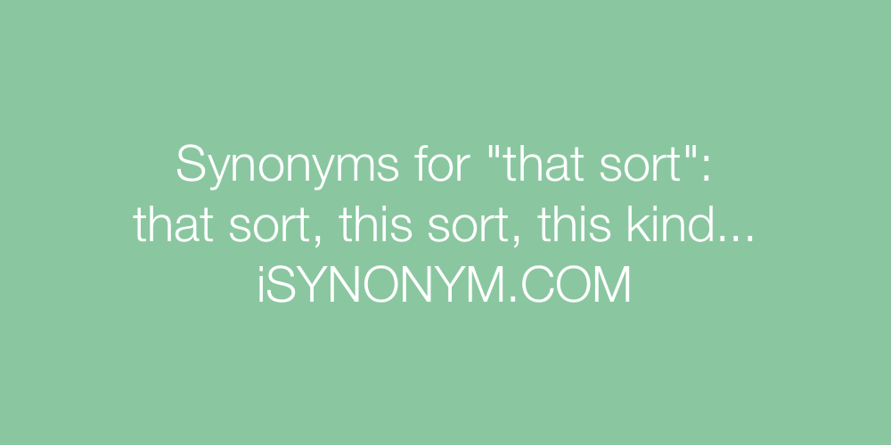 Synonyms that sort