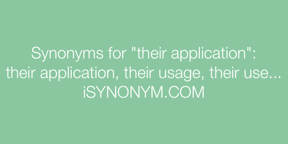 Synonyms their application