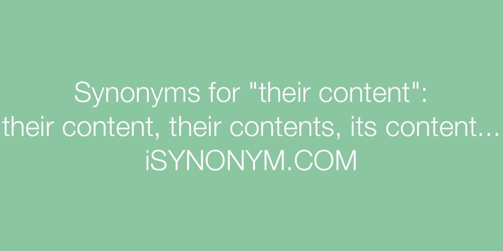 Synonyms their content