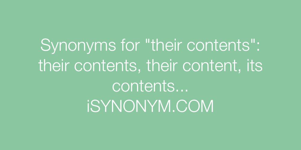 Synonyms their contents