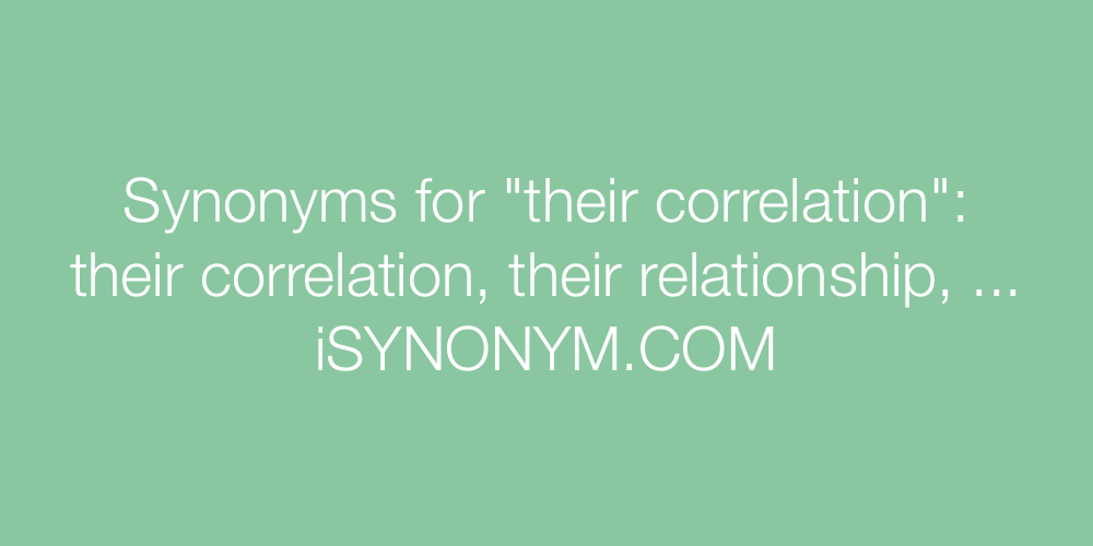 Synonyms their correlation