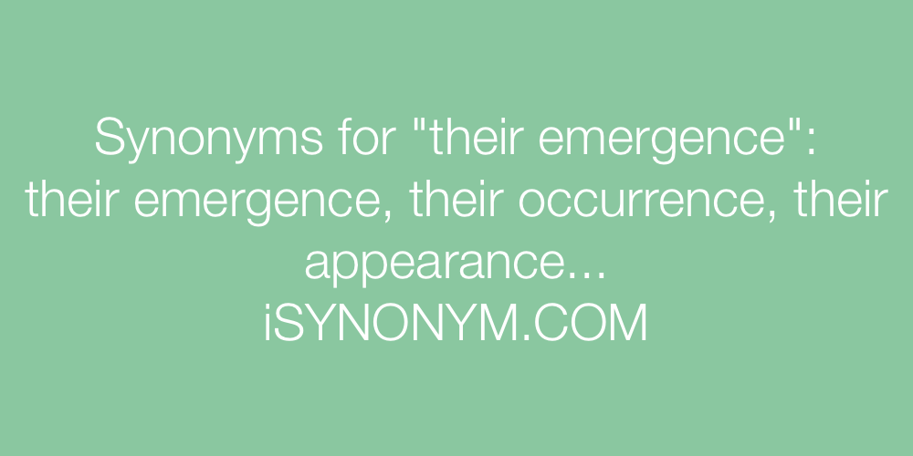 Synonyms their emergence