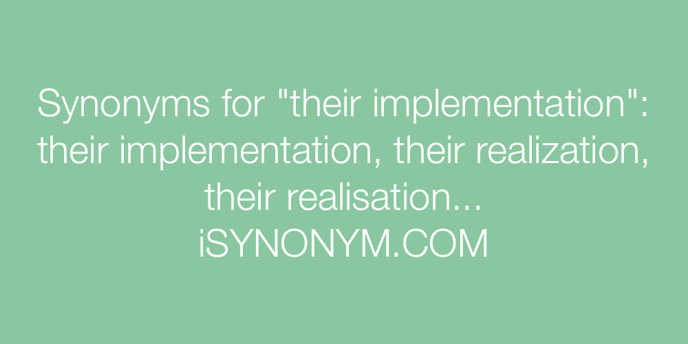 Synonyms their implementation