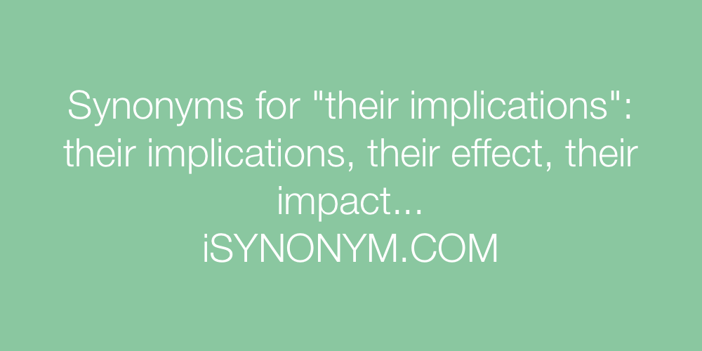 Synonyms their implications