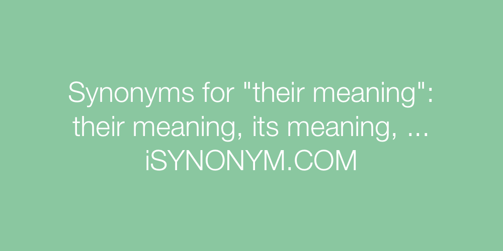Synonyms their meaning