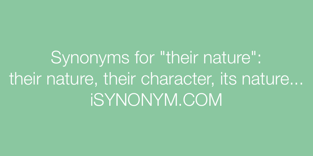 Synonyms their nature