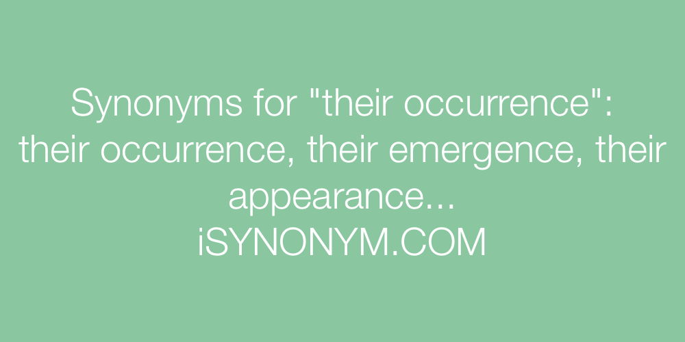 Synonyms their occurrence