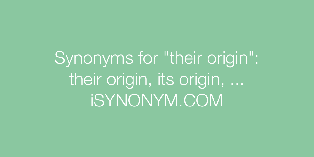 Synonyms their origin